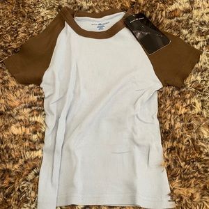 bella top brandy melville, cute blue and brown, perfect condition